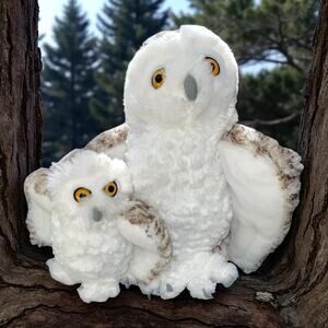 Wild Republic Plush Owl Snow Stuffed Animal Nursery Mother Baby 13” Forest Lot 2